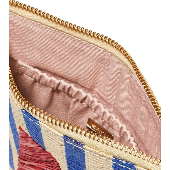 Kayu Alphabet “P” Embroidered Striped Woven Pouch - Picture 5 of 5